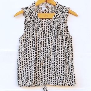 LOFT Ann Taylor Cotton Sleeveless Button-down Blouse sz S